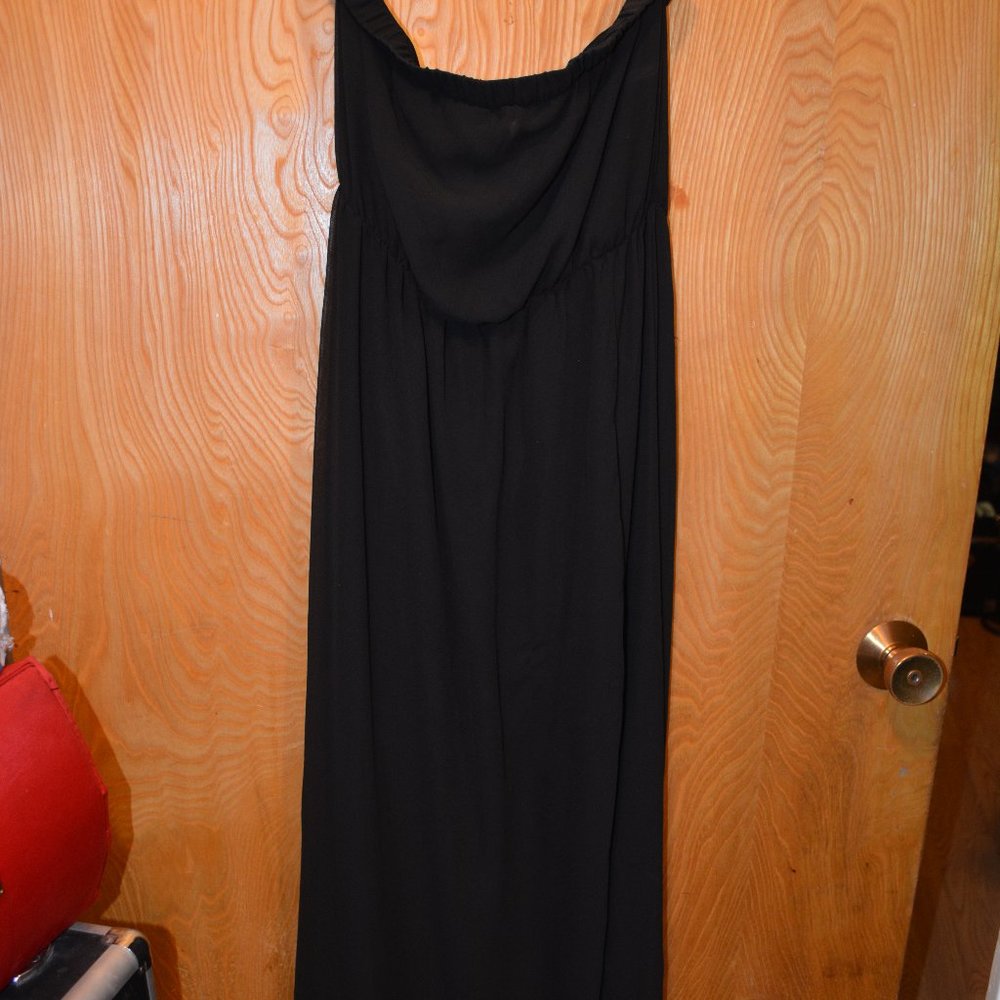 NWT H&M Chiffon Strapless Dress Black Size 6